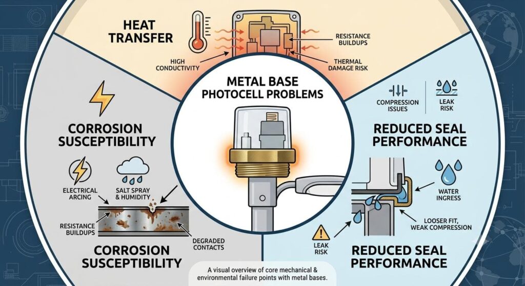 metal bases photocell problems