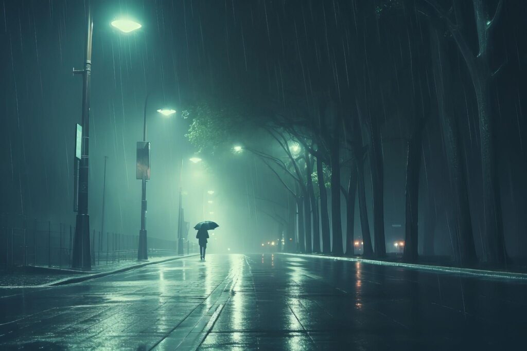street light at night